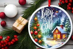 Round Christmass Ornament Sublimation|Clipart Product Image 2