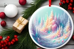 Pastel Molten Candy Winter Scene PNG Product Image 1