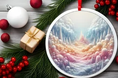 Pastel Molten Candy Winter Scene PNG Product Image 2