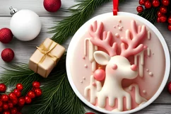 Melting 3D Polar Bear Christmas Ornament PNG Product Image 2