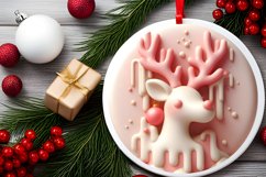 Melting 3D Polar Bear Christmas Ornament PNG Product Image 2