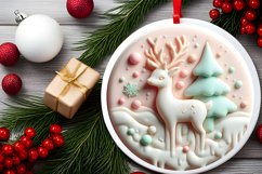 Melting 3D Polar Bear Christmas Ornament PNG Product Image 1