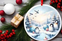 Round Christmass Ornament Sublimation|Clipart Product Image 2
