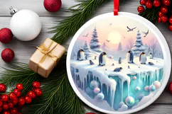 Round Christmass Ornament Sublimation|Clipart Product Image 2