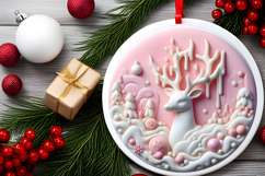 Round Christmass Ornament Sublimation|Clipart Product Image 2