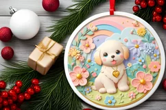 Round Christmas Ornament Sublimation|Clipart Product Image 2
