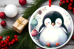 Round Christmass Ornament Sublimation|Clipart Product Image 2