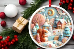Round Christmas Ornament Sublimation|Clipart Product Image 2
