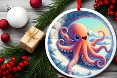 Snow Wall Octopus Digital Painting Sublimation PNG Product Image 1