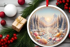 Pastel Molten Candy Winter Scene PNG Product Image 2