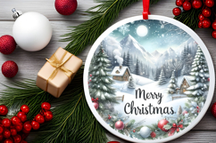 Round Christmass Ornament Sublimation|Clipart Product Image 2