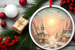 Christmass Scene Digital Painting Christmas Ornament Product Image 1