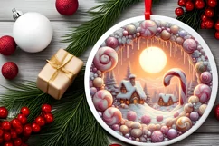 Christmass Scene Digital Painting Christmas Ornament Product Image 2