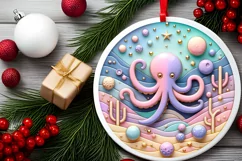 Round Christmas Ornament Sublimation|Clipart Product Image 2