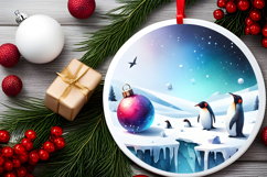 Round Christmass Ornament Sublimation|Clipart Product Image 2