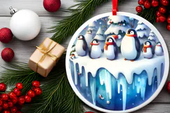 Round Christmass Ornament Sublimation|Clipart Product Image 2
