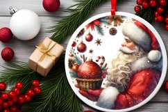 Santa Round Ornament Sublimation PNG Product Image 2