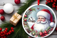 Santa Round Ornament Sublimation PNG Product Image 2