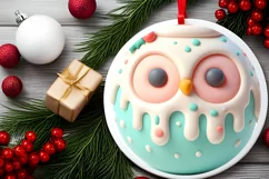 Pastel Owl Christmas Ornament PNG Product Image 2