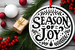 Round Christmas Vector Season of Joy Type Treatment PNG Product Image 2