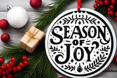Round Christmass Ornament Sublimation|Clipart Product Image 2