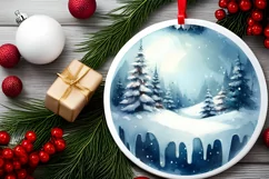 Round Melting Winter Scene Class Ball Ornament PNG Product Image 2