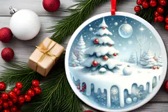 Round Christmass Ornament Sublimation|Clipart Product Image 2