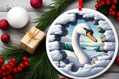 Snow Made Wall Swan Ornament PNG Product Image 1