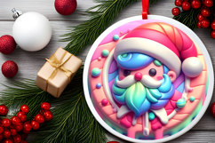 Round Christmass Ornament Sublimation|Clipart Product Image 2