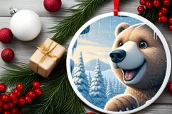 Snow Bear Wall Painting Sublimation PNG Product Image 2