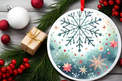 Round Christmass Ornament Sublimation|Clipart Product Image 2