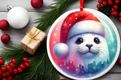 Winter Seal Portrait Sublimation PNG Product Image 2