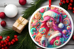 Round Christmass Ornament Sublimation|Clipart Product Image 2