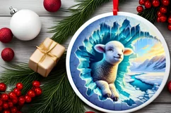 Icy Wall Lamb Painting Sublimation PNG Product Image 2