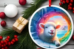 Icy Wall Lamb Painting Sublimation PNG Product Image 2