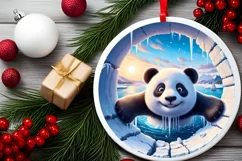 Icy Wall Panda Painting Sublimation PNG Product Image 1
