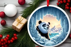 Icy Wall Panda Painting Sublimation PNG Product Image 1