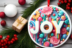 Round Christmass Ornament Sublimation|Clipart Product Image 2