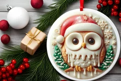 Owl Christmas Ornament PNG Product Image 2