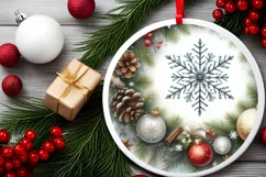Snowflake Christmas Scene Sublimation PNG Product Image 2