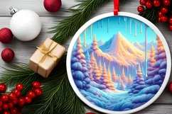 Christmas Candy Scene Round Ornament PNG Product Image 2