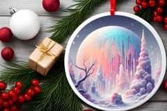 Christmas Candy Scene Round Ornament PNG Product Image 2