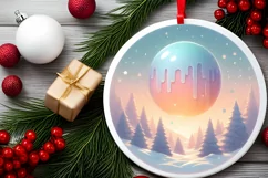 Christmas Candy Scene Round Ornament PNG Product Image 2