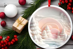 Round Christmass Ornament Sublimation|Clipart Product Image 2