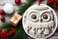 Owl Christmas Ornament PNG Product Image 2