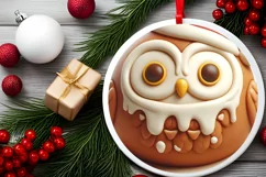 Owl Christmas Ornament PNG Product Image 2