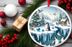 Round Christmass Ornament Sublimation|Clipart Product Image 2