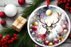 Reindeer Christmas Ornament PNG Product Image 2