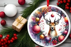 Reindeer Christmas Ornament PNG Product Image 2