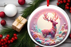 Deer Round Ornament Sublimation PNG Product Image 2